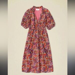 XIRENA women’s Kara Dress In Kaleidoscope In Multi midi floral cottage boho M